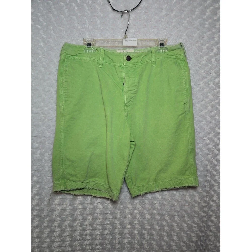 Abercrombie And Fitch Washed Green Mens Shorts Size 34