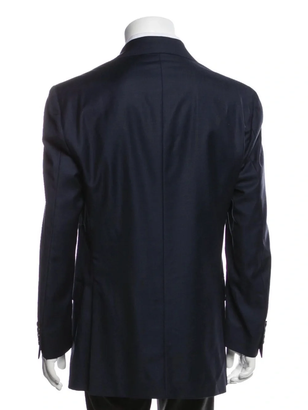 Salvatore Ferragamo Navy Single-Breasted Wool Blazer