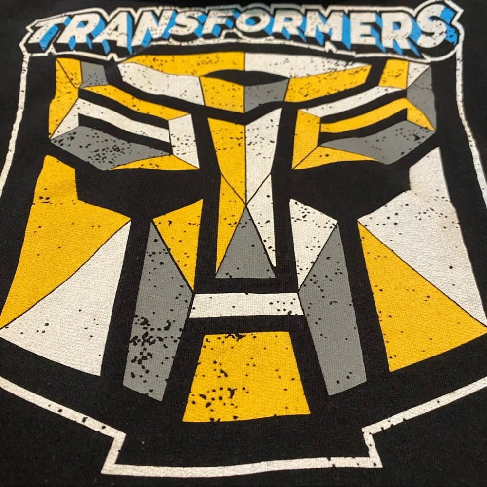 Bumblebee sweatshirt by Transformers with hood black yellow kids shirt size 7/8