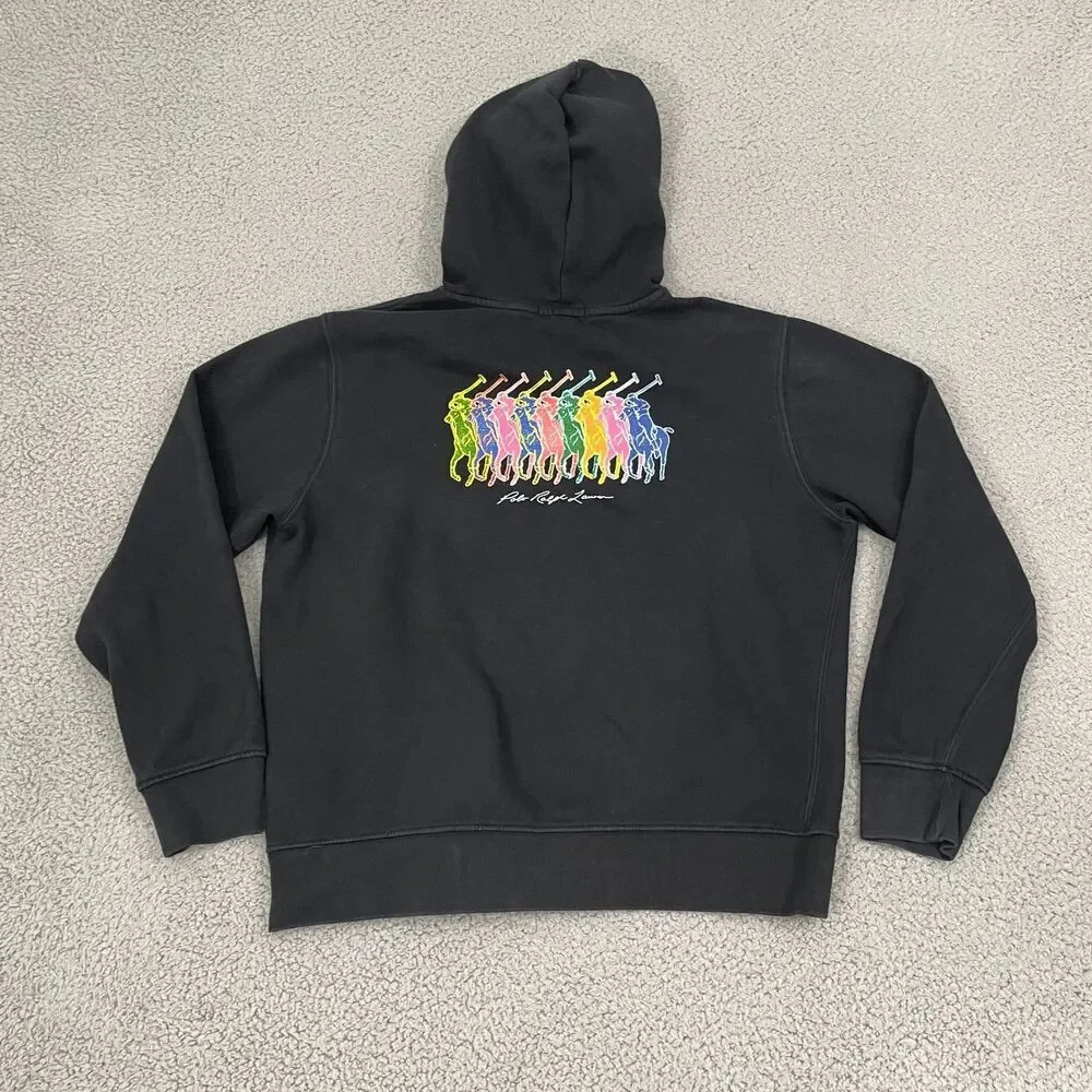 Polo Ralph Lauren Big Pony Fleece Hoodie Kids‎  XL 18-20 Black Pullover