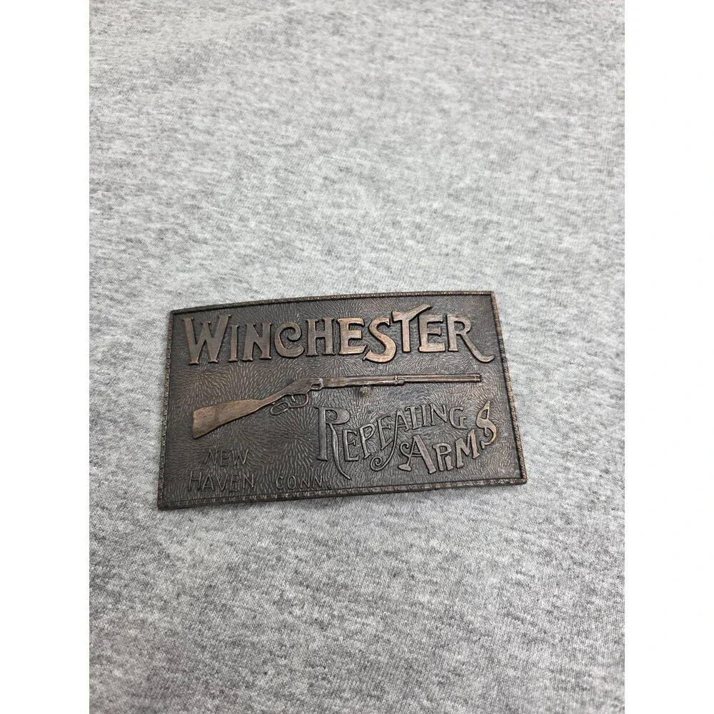 Antique Winchester Repeating Arms Rifle Brass Belt Buckle