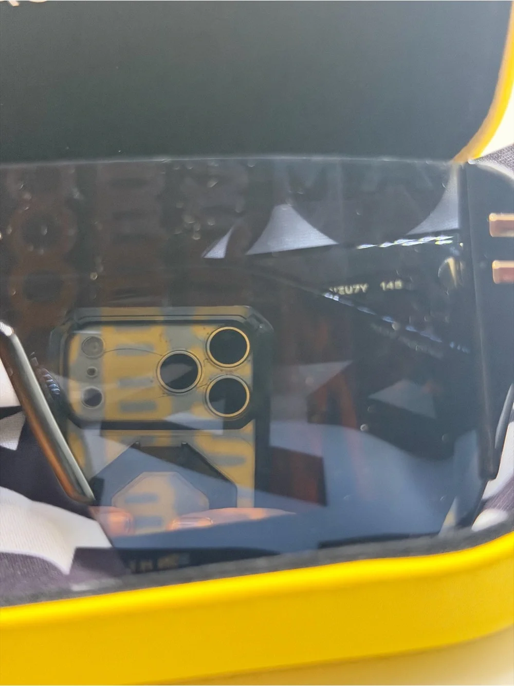 Marc Jacobs Black Shield Sunglasses with Yellow Case