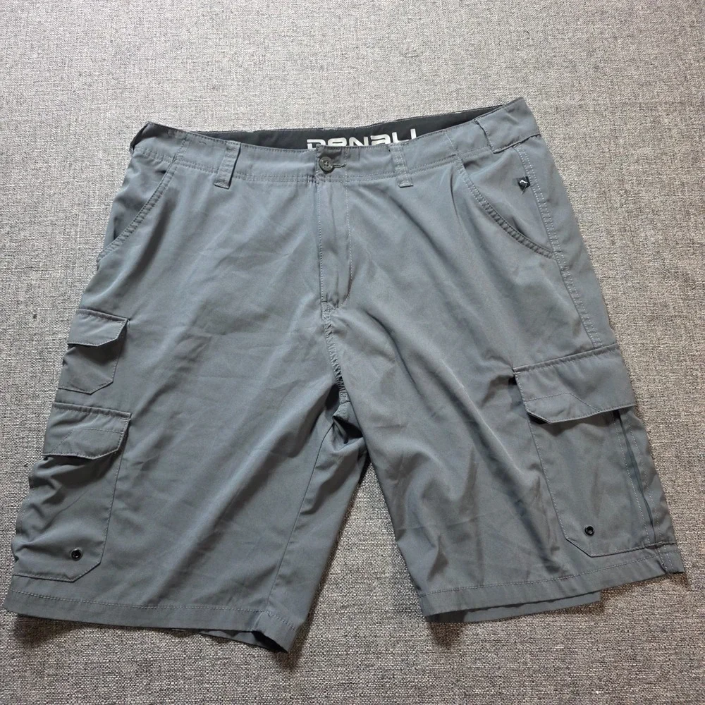 Denali Cargo Shorts Mens 38 Grey Performance Stretch Hiking Fishing