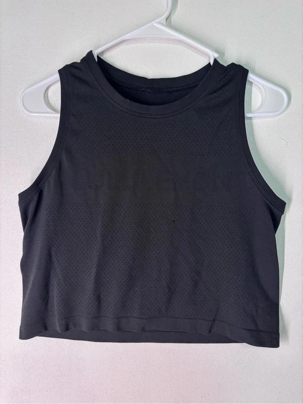 lululemon athletica Black Perforated Crop Tank