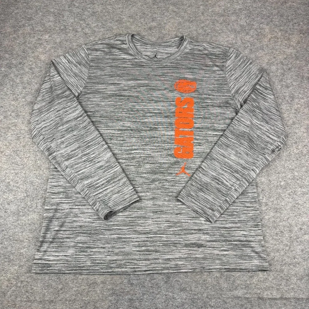Nike Jordan Dri Fit Florida Gators Shirt Long Sleeve Polyester Gray Mens XL