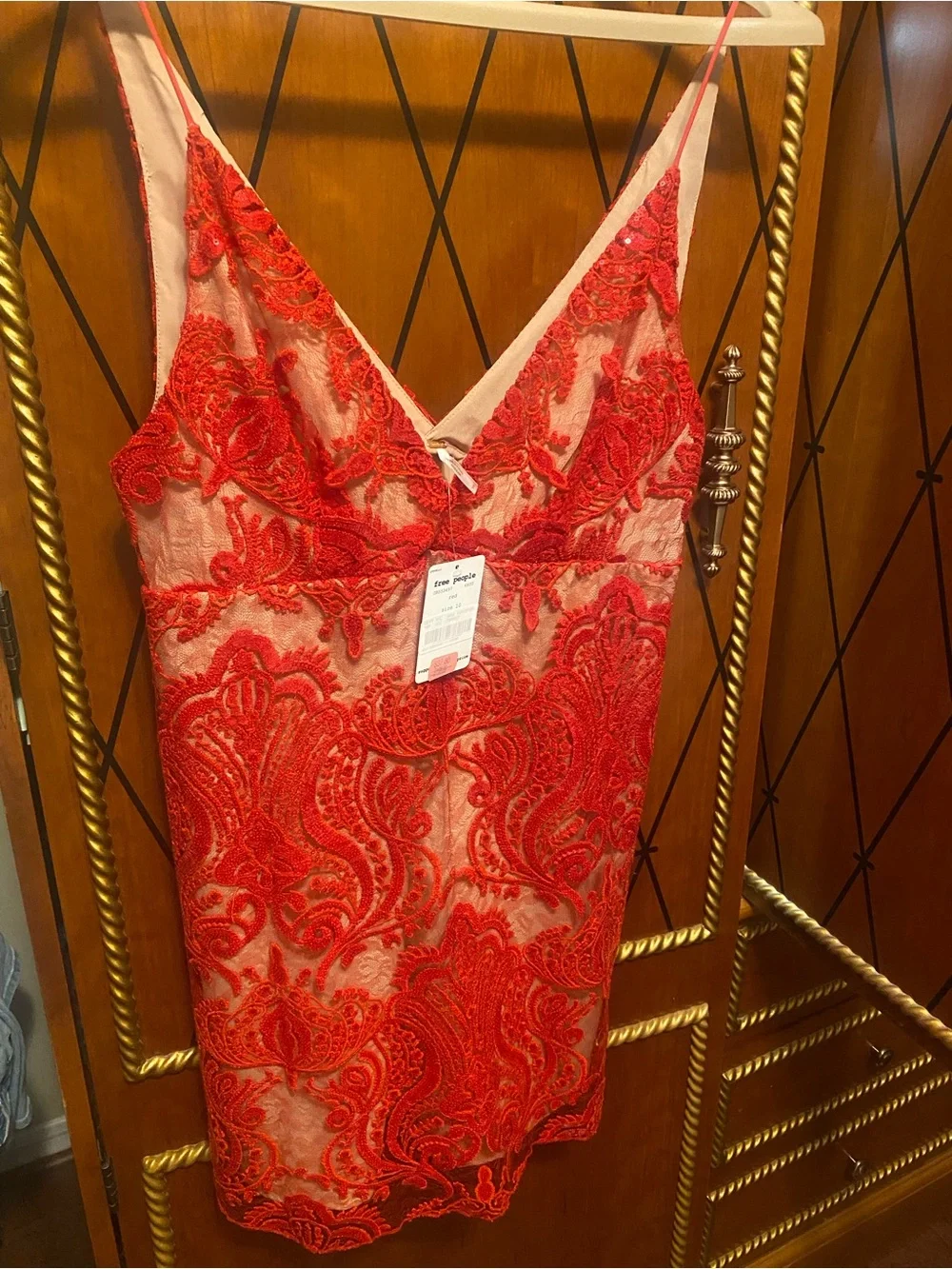 Rare vintage Free People Red Lace Mini Dress