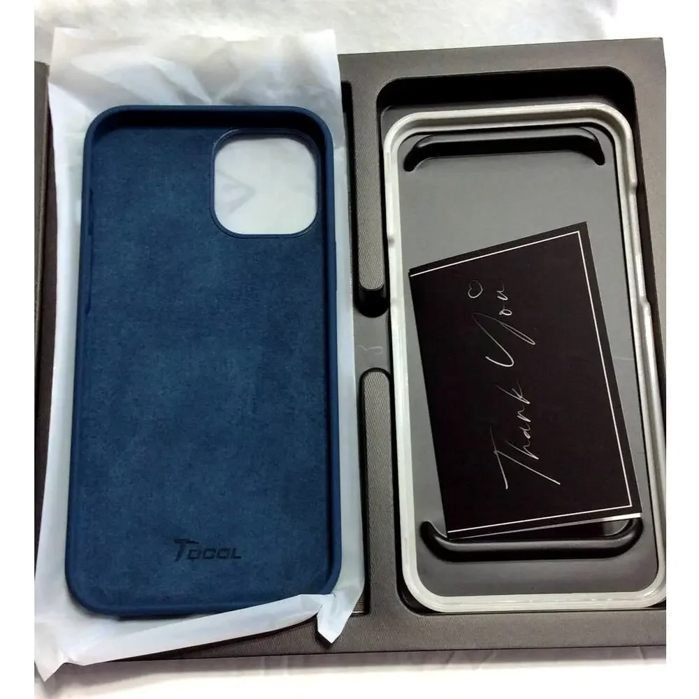 5 In 1 TOCOL Gold Bundle iPhone 12 ProMax Case Blue 2 Screen &Lens Protector New