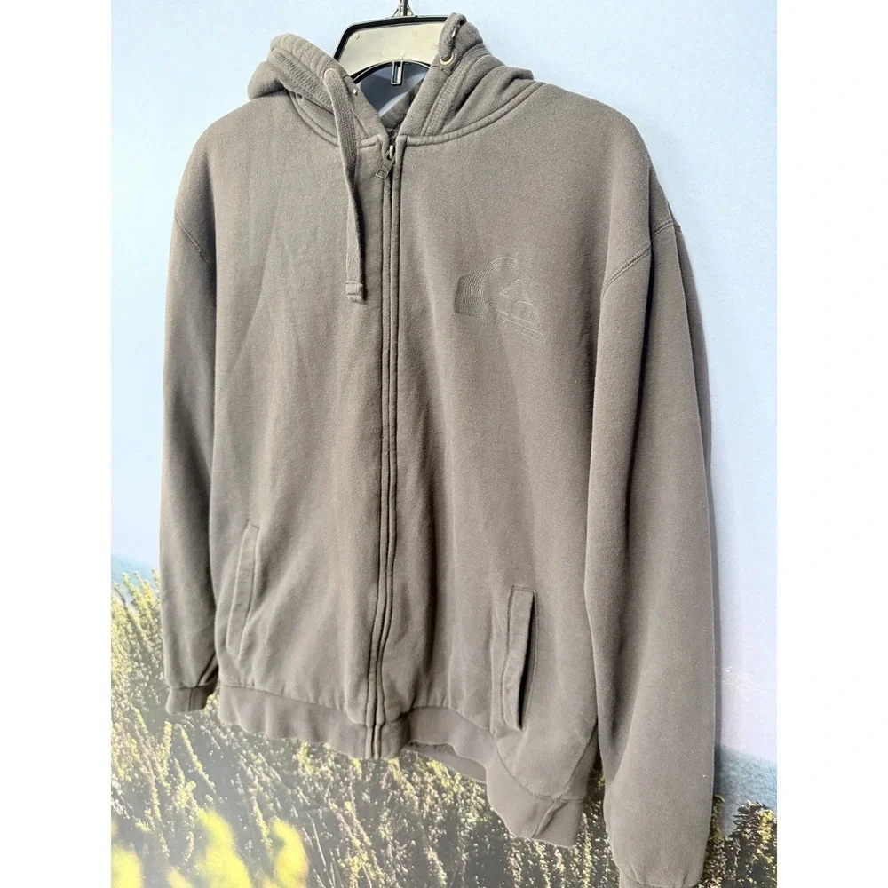 Vintage Y2K Quicksilver Sherpa Lined Plaid Full Zip Hoodie Sweater  XL