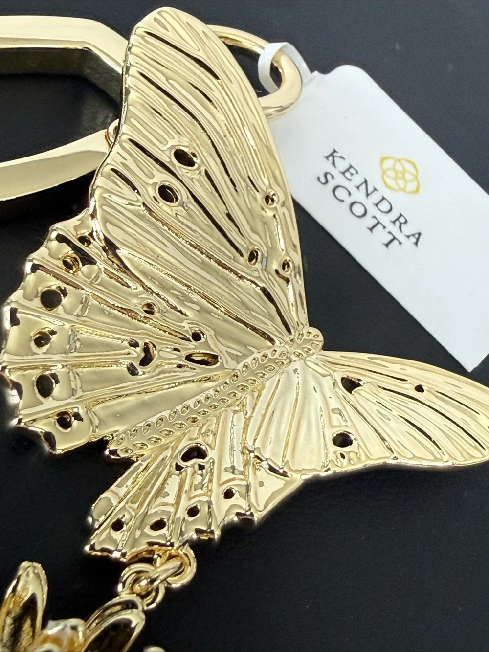 Kendra Scott | Gold Butterfly & Sunflower Bag Charm/Keychain w/Blue Opal Charm