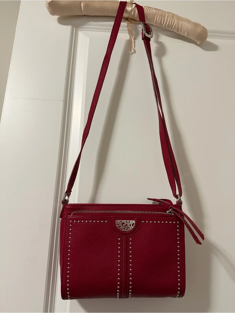 Women’s Brighton Lipstick Red Studded Crossbody Bag