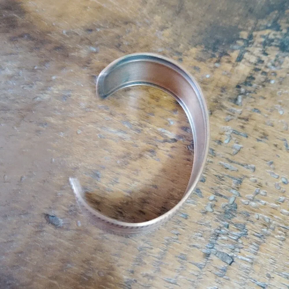Vintage Solid Copper Cuff Bracelet Bell Trading Post Thunderbird Southwestern