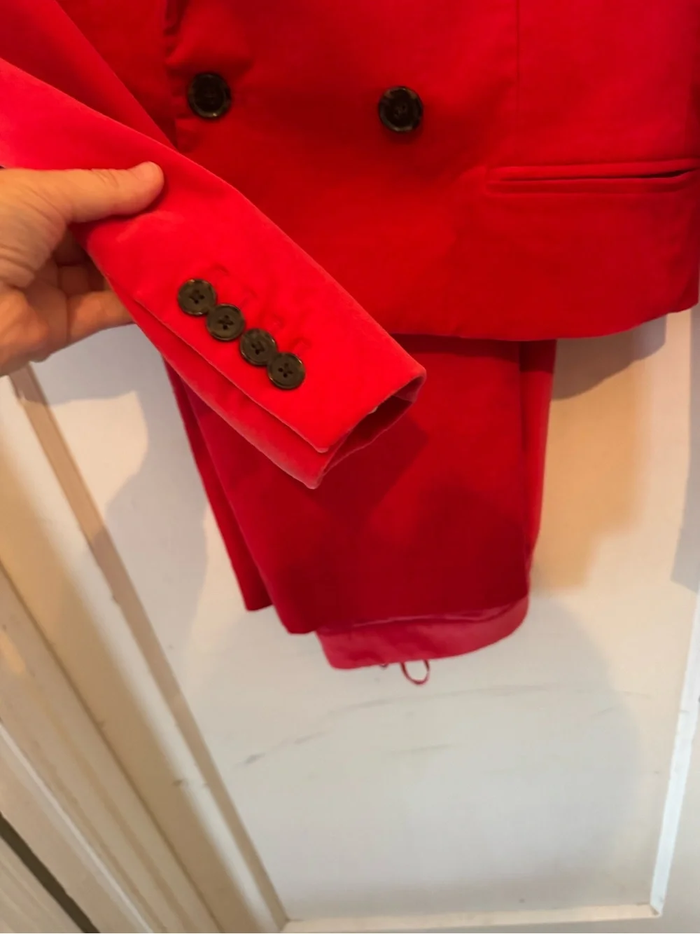 J. Crew Red Velvet Suit size 10