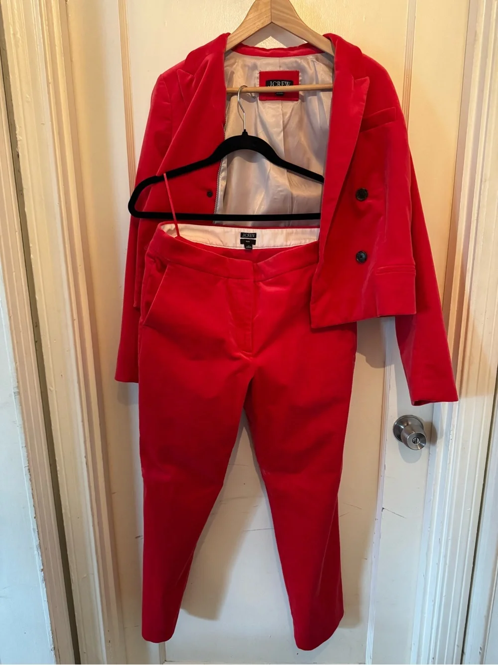 J. Crew Red Velvet Suit size 10