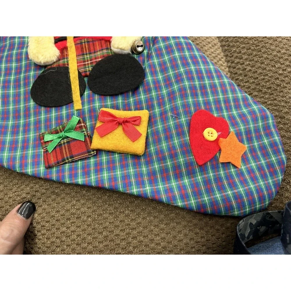 Christmas Holiday Stockings teddy bears Blue Red‎ Applique Felt Decor 3D