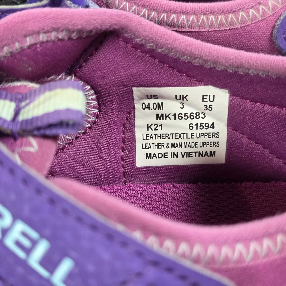 Merrell Hydro H20 Sandals Girls Size 4 Purple Water Hiking MK165683