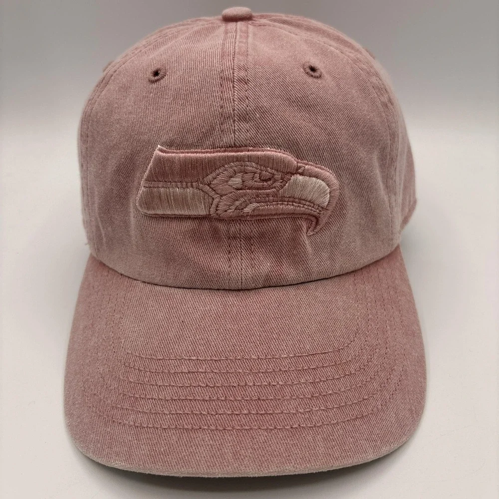 Seattle Seahawks Womens Pink Hat 47 Brand Clean Up Strap Back Cap One Size NFL