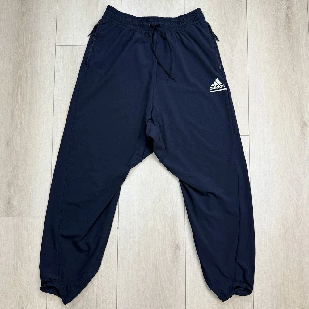 Adidas ZNE Tapered Track Pants Men's M Black Nylon Blend Zip‎ Pockets Athletic