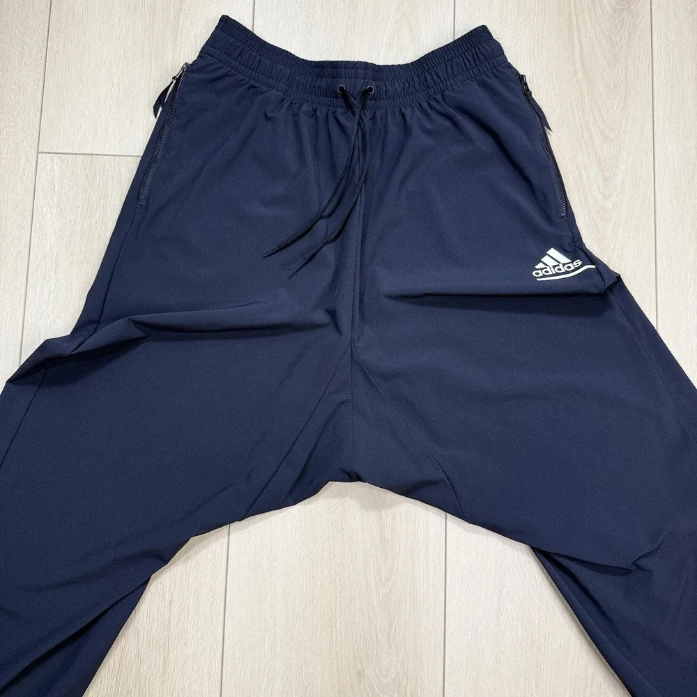 Adidas ZNE Tapered Track Pants Men's M Black Nylon Blend Zip‎ Pockets Athletic
