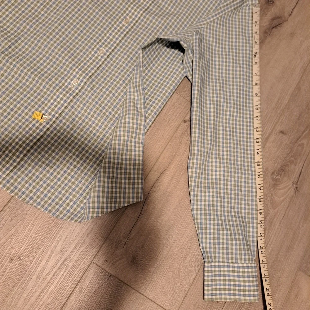 UNTUCKit Men's XL Wrinkle Free Dubois‎ Green Windowpane Plaid Long Sleeve Shirt