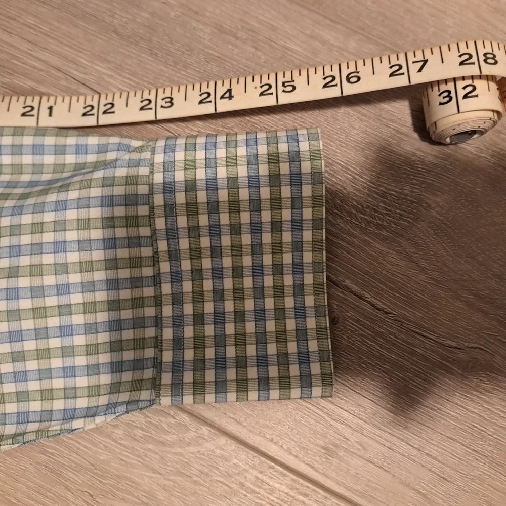 UNTUCKit Men's XL Wrinkle Free Dubois‎ Green Windowpane Plaid Long Sleeve Shirt