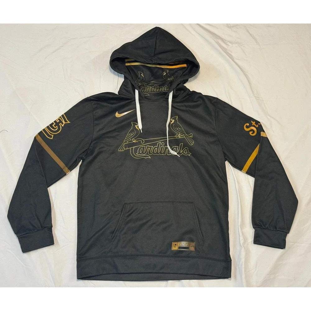 Zootop Bear St Louis Cardinals MLB Hoodie Black Gold Flip Flop 3 Mens Medium