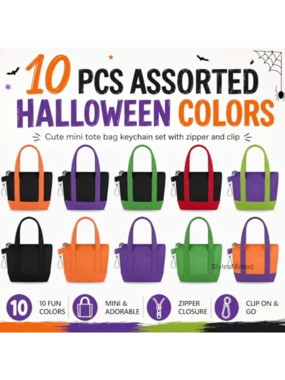 Mini Tote Bag Keychain Set Polyester Keychain Pouch Small Backpack Charm