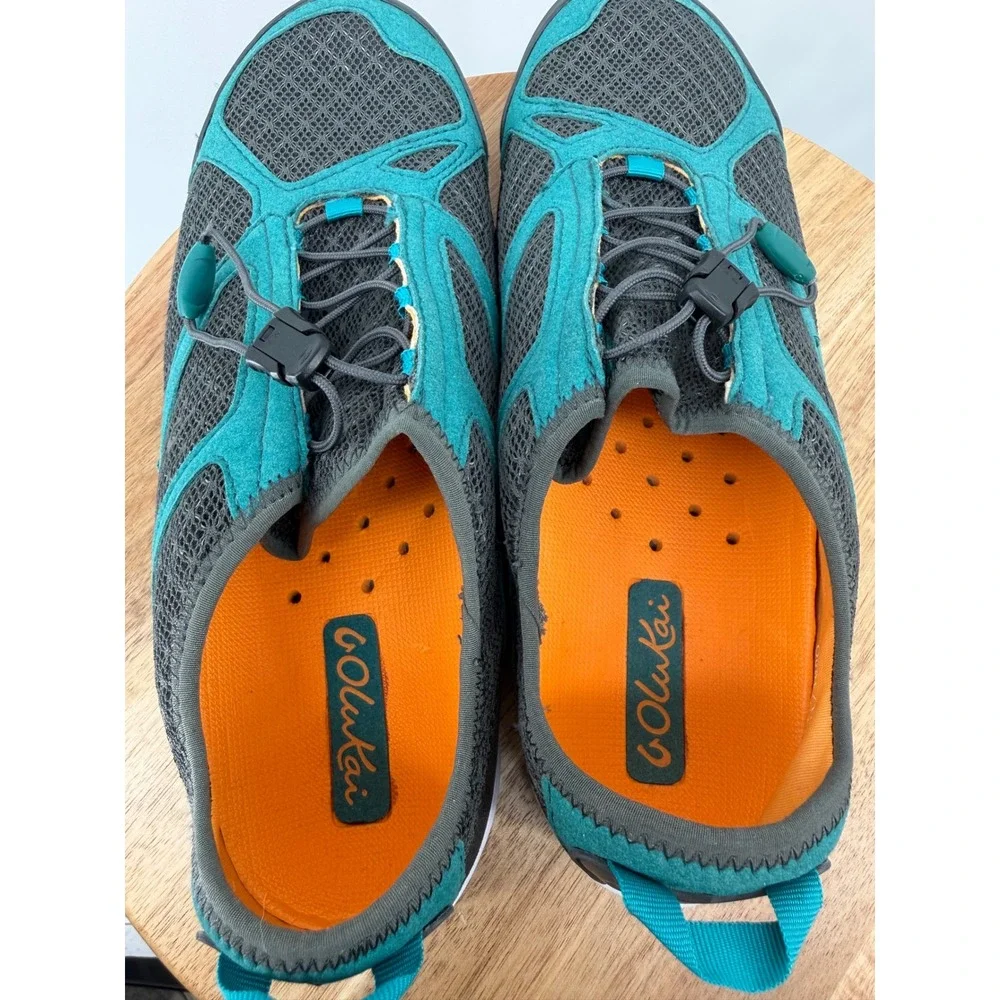 OLUKAI Eleu Trainer Water Shoes Womens US 10‎ EUR 40 Teal Grey Lace Up