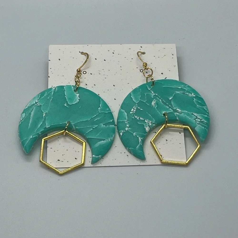 Turquoise Polymer Clay Earrings