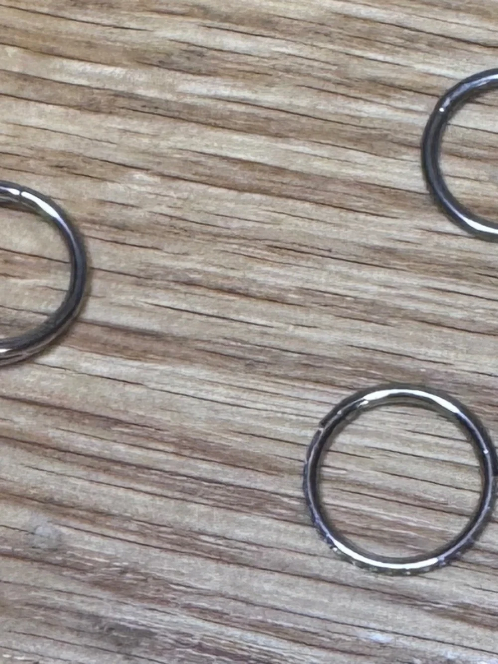 New Set of 3 10mm Stainless Steel Single Earrings 5/8 In Round 3 Different Hoops