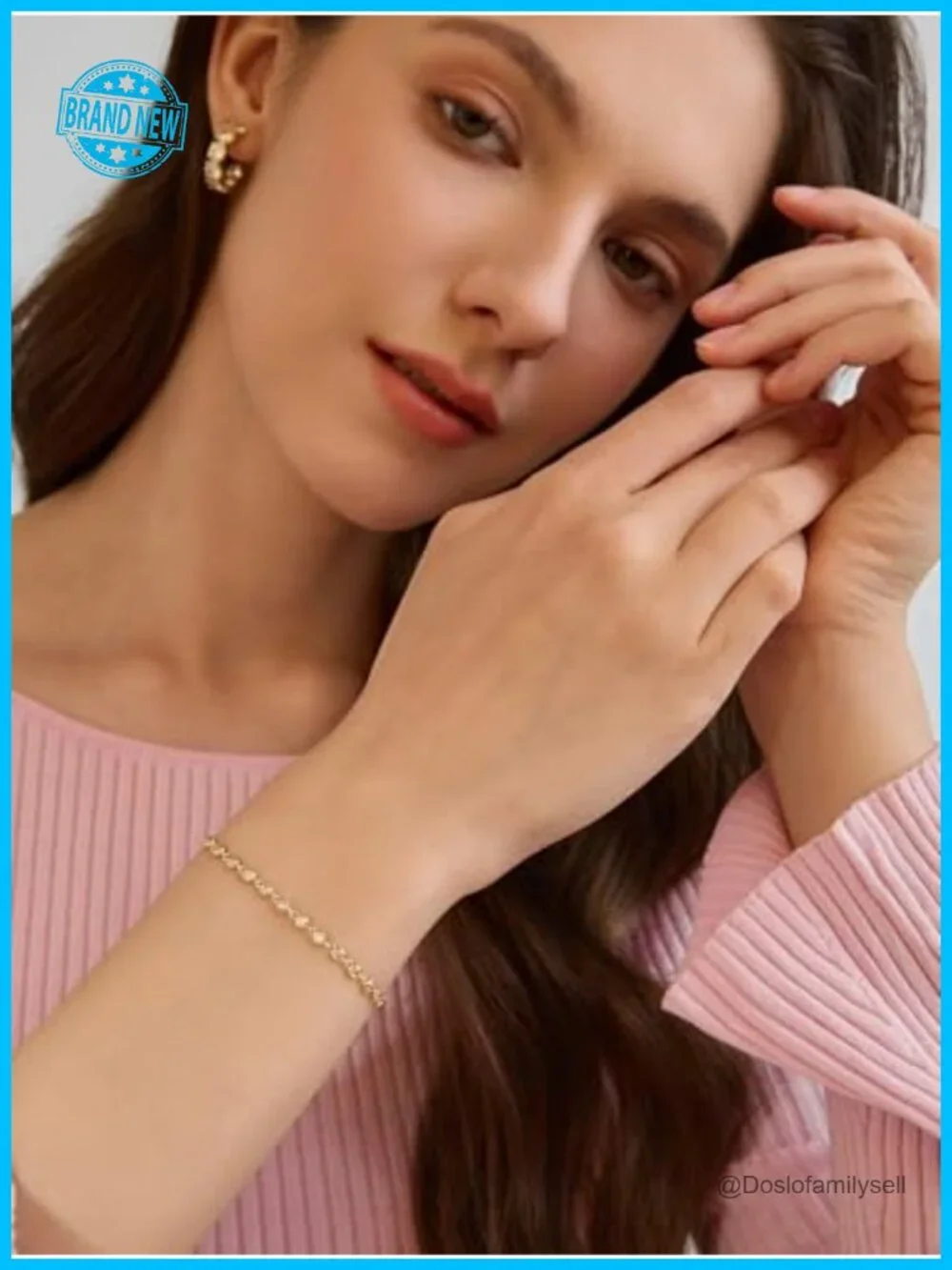 14K Gold Filled Stackable Link Bracelet with Cubic Zirconia