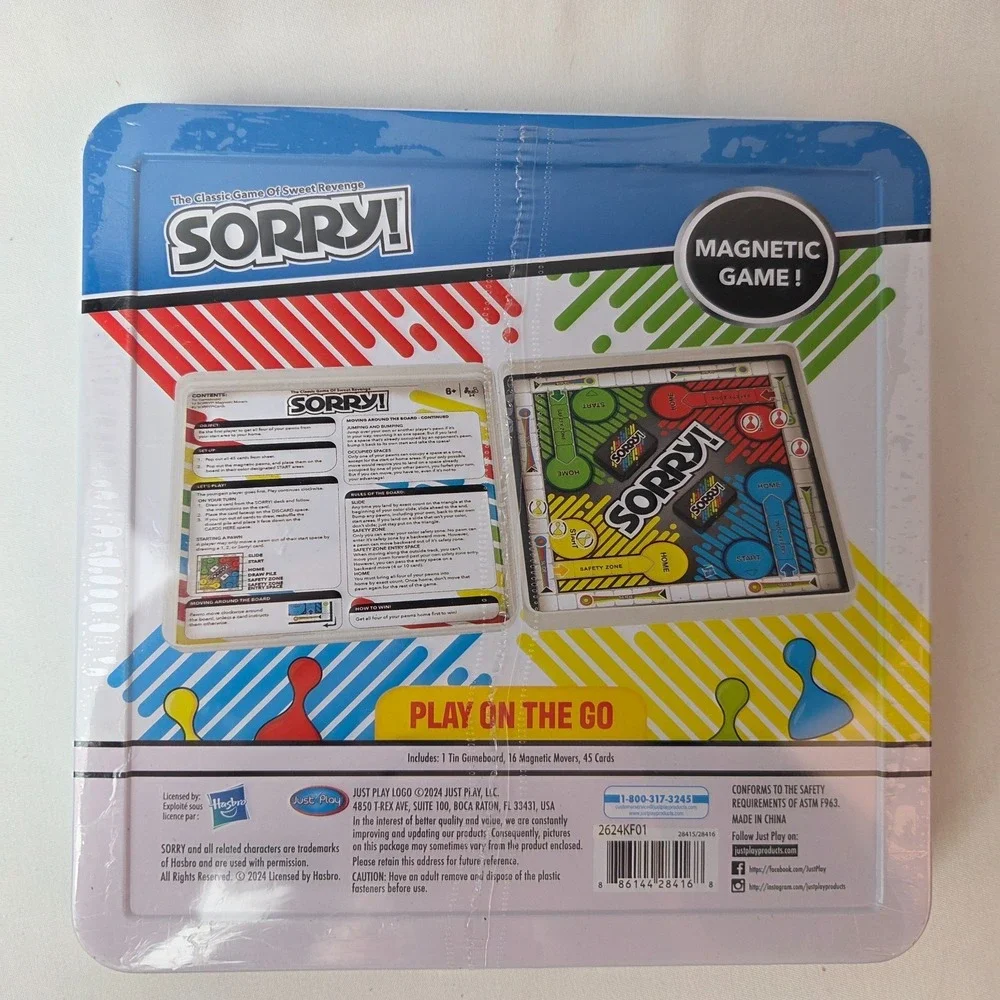 Hasbro‎ SORRY Travel Game | Magnetic Classic | Ages 6+ Portable Fun