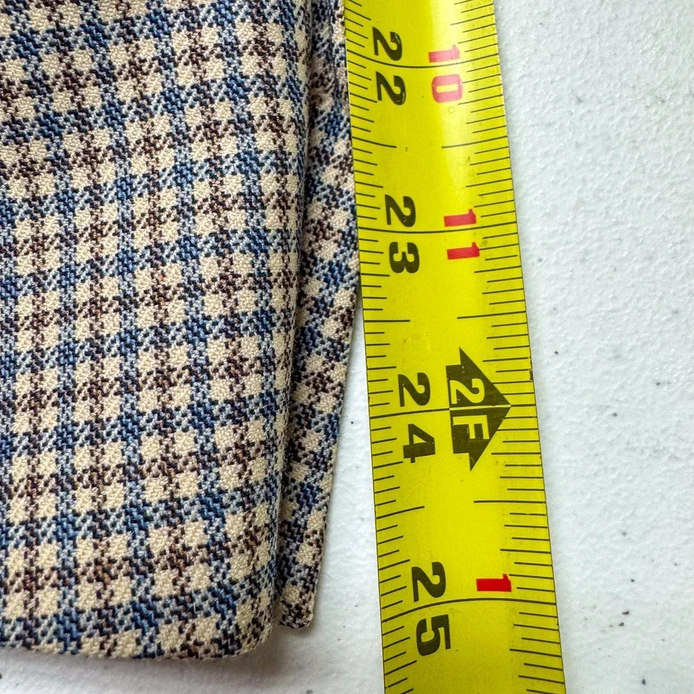 Austin Reed Blazer Mens 44R Blue‎ Brown Check Wool Sport Coat Made USA Dillard's