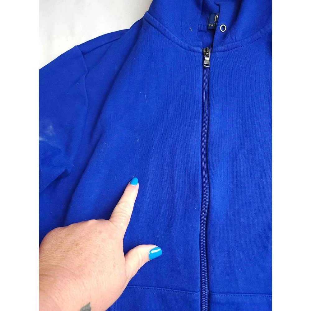 Polo Ralph Lauren Mens Royal Blue Full Zip Fleece Hoodie Sweatshirt SP