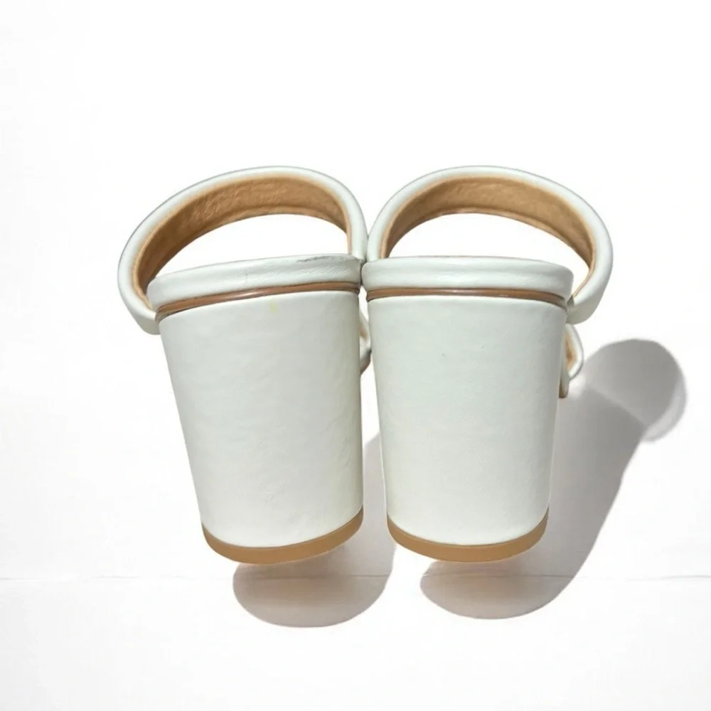 🌻Soludos Ines White Leather Heels | Women's Size 7