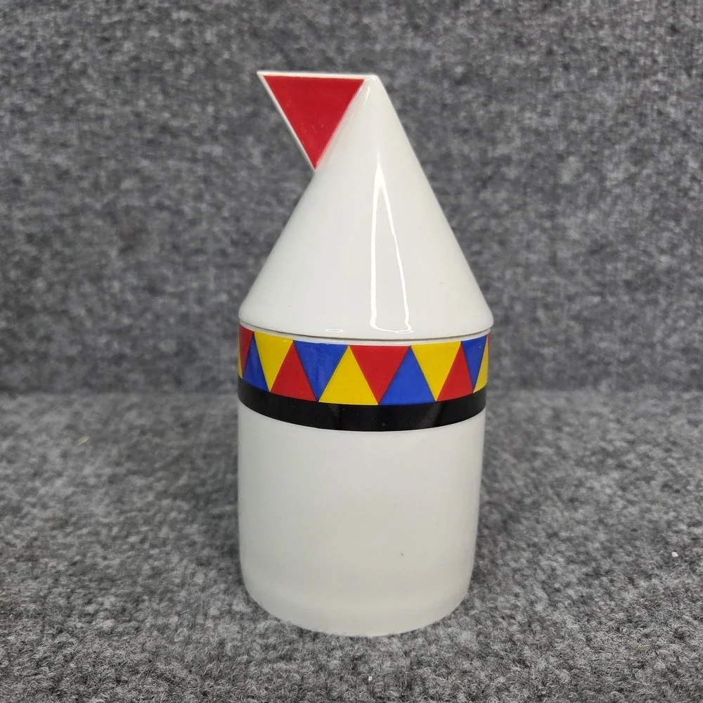 Thomas Atelier Collection‎ Postmodern MEMPHIS Milano Art Porcelain Jar Lid Retro