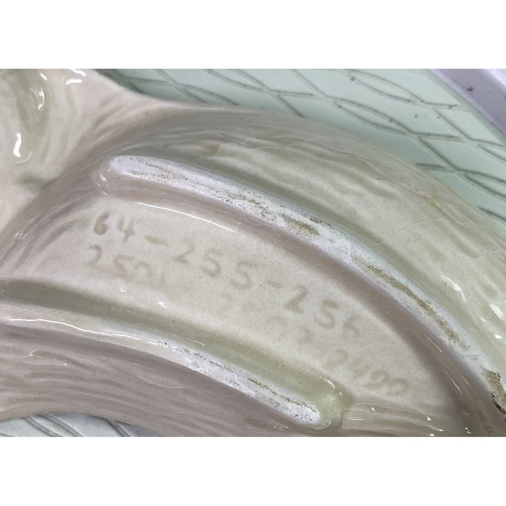 Vintage California Pottery 4 Piece Chip Dip Lazy Susan Gold Rose‎ 13
