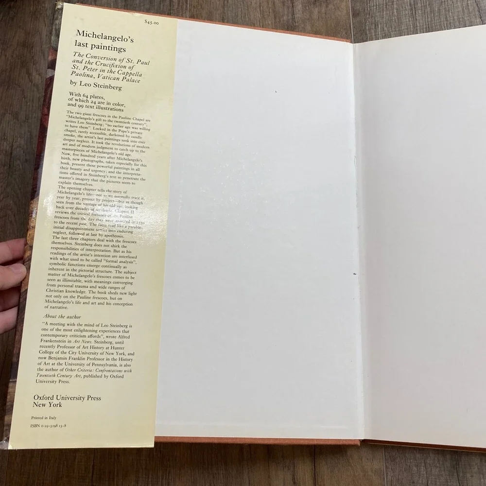 Michelangelos Last Paintings Leo Steinberg Oxford University Press Art Book 1975