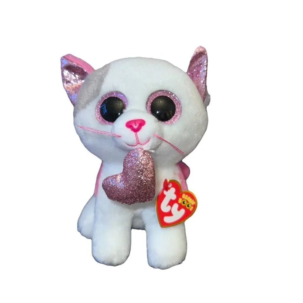 NWT TY Beanie Boos - MILENA the Valentine's Kitty Cat (Glitter Eyes) (6 inch)