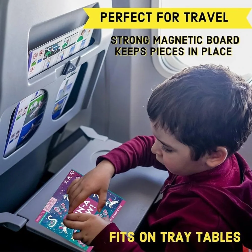 Unicorn Magic 4-in-a-Row Magnetic Board Game‎ Perfect for travel Kids 5 To 10