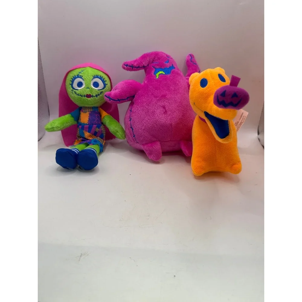 Disney Nightmare Before Christmas Plush Sally Oogie Boogie Zero Neon‎ Set 8in