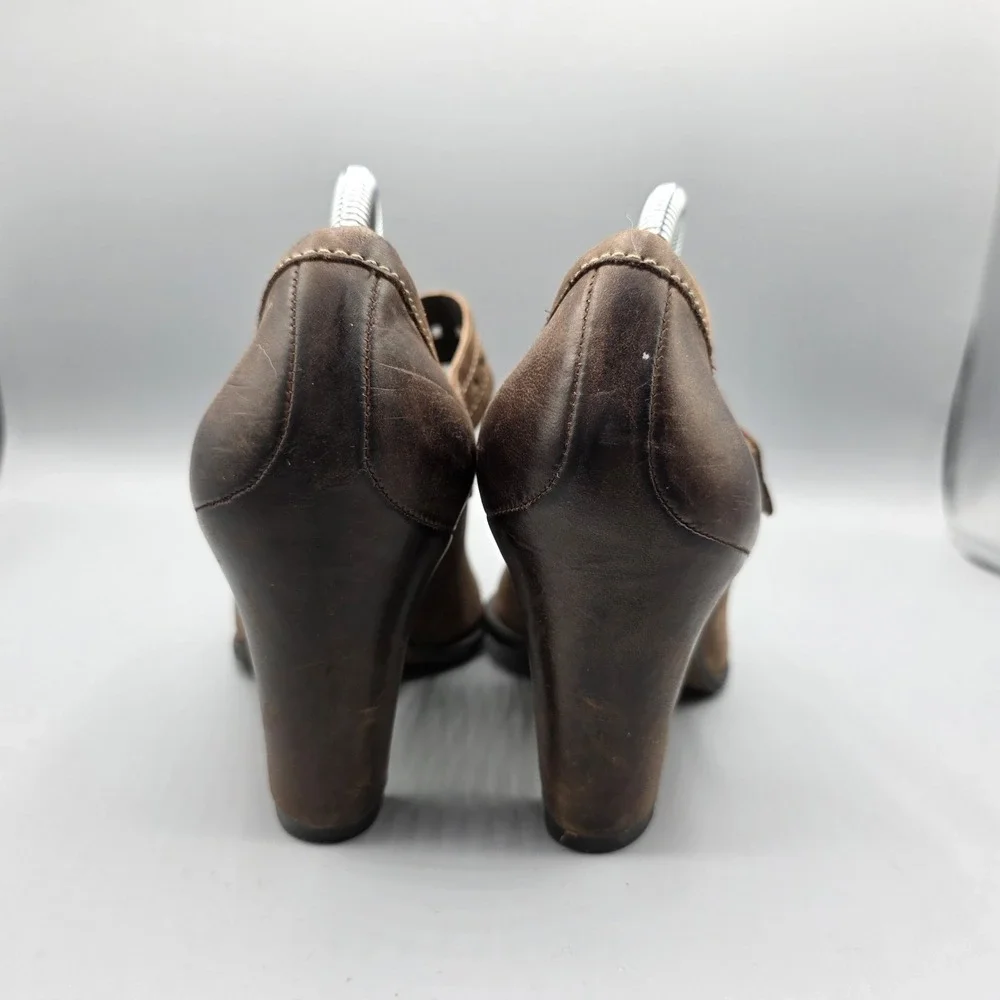 Ecco‎ Heels Womens 36 Brown Leather Mary Jane Pumps Comfort Shoes Strap Buckle
