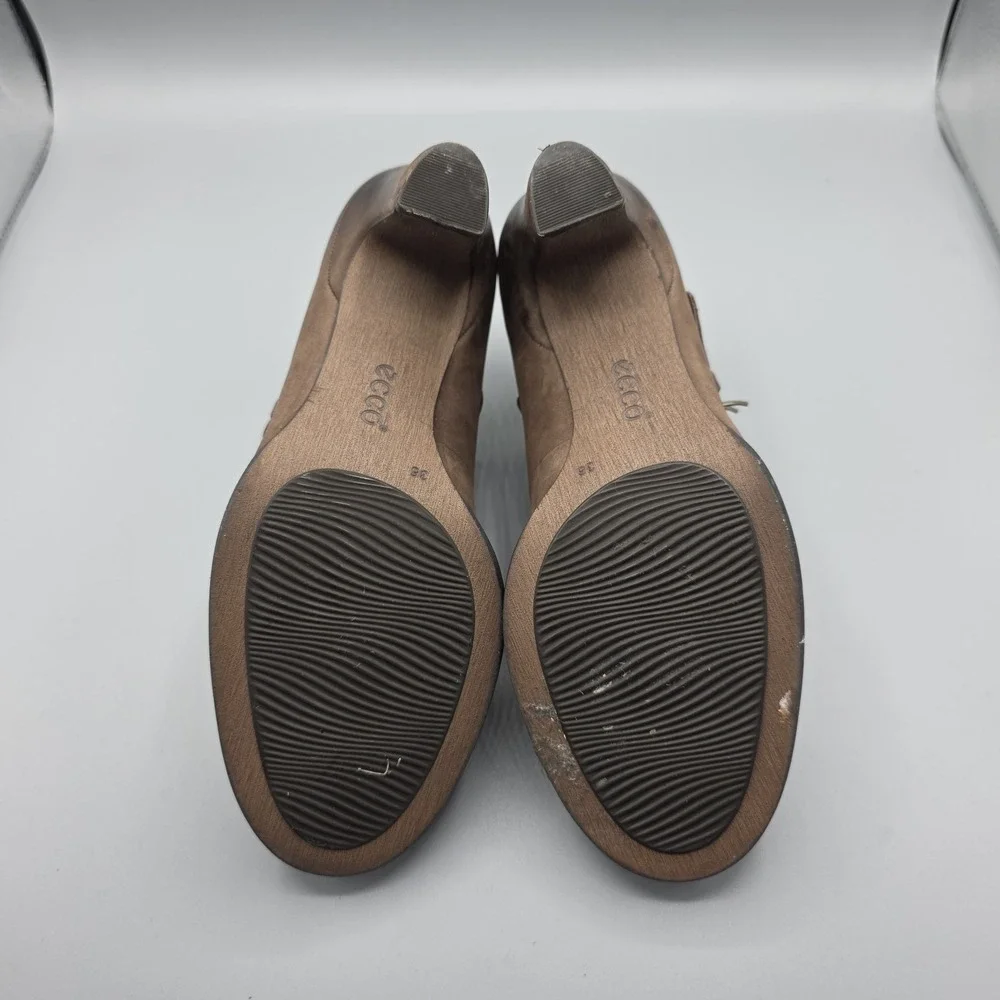 Ecco‎ Heels Womens 36 Brown Leather Mary Jane Pumps Comfort Shoes Strap Buckle