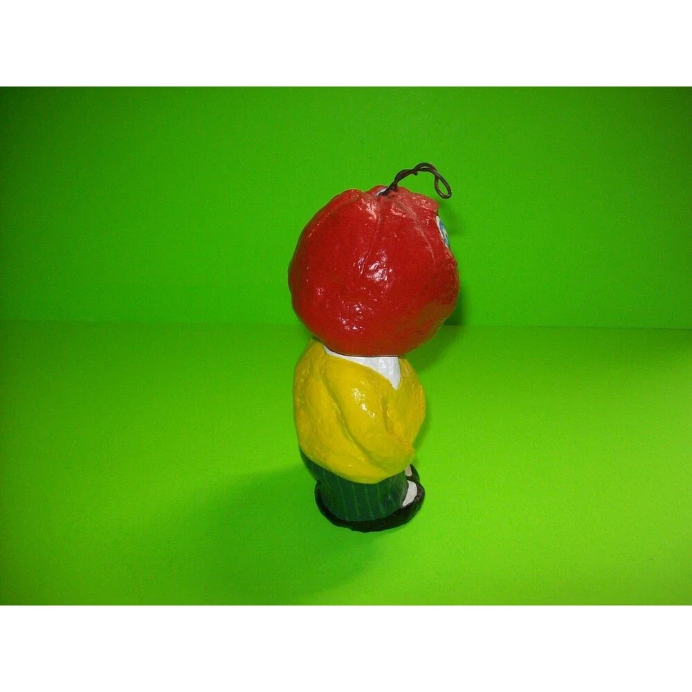 Halloween Bobble Head Nodder Weird Goblin Pumpkin Man Handmade Anthropomorphic