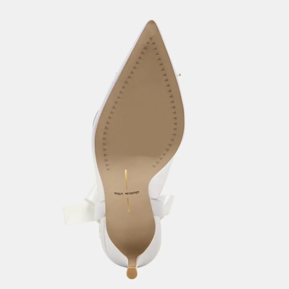🤍▪️Dolce Vita▪️True White Satin  EFORA  Heels Size 9.5