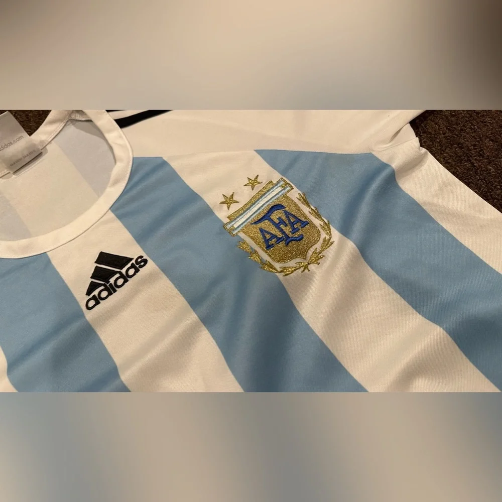 EUC Men’s S Adidas Climalite AFA Jersey blue short sleeve tee shirt soccer top