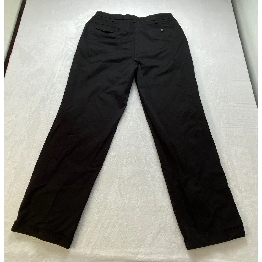 Savane Comfort Plus Mens Black Pleated Cuffed Dress Pants 36x34‎ RN 21201