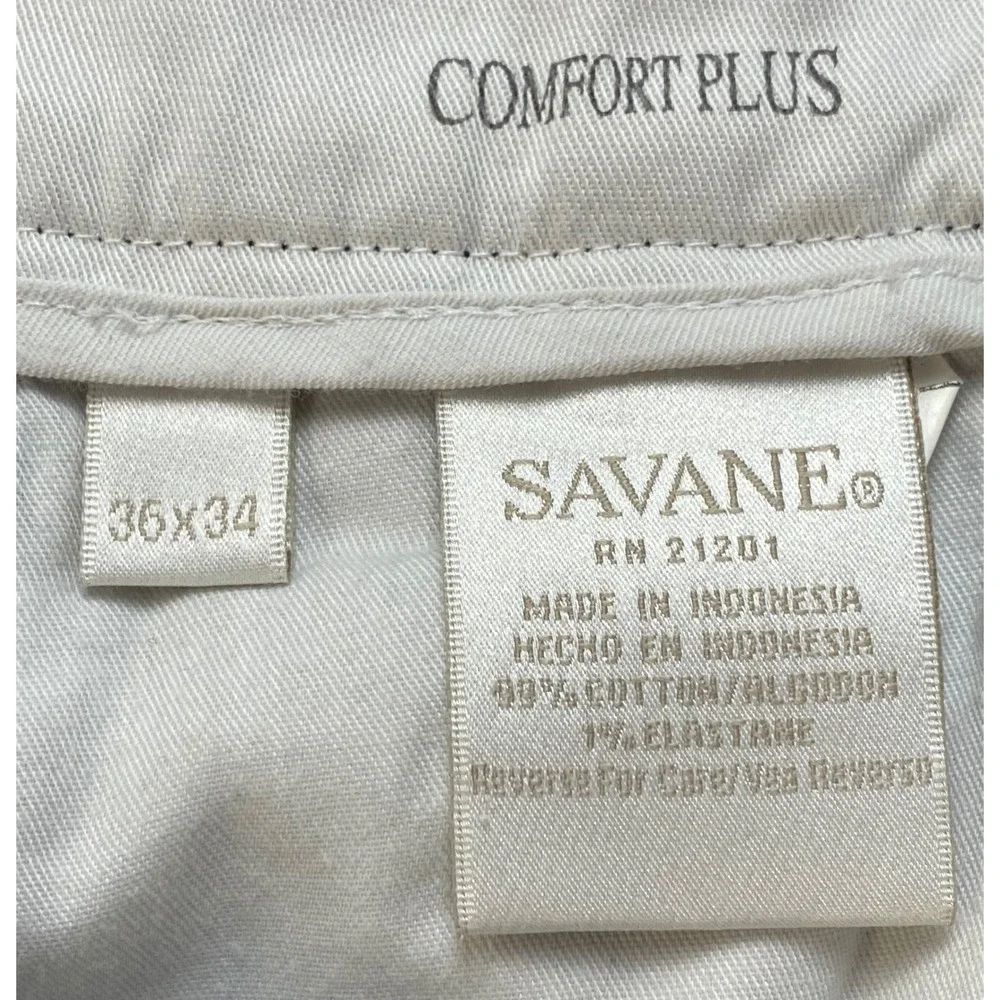Savane Comfort Plus Mens Black Pleated Cuffed Dress Pants 36x34‎ RN 21201