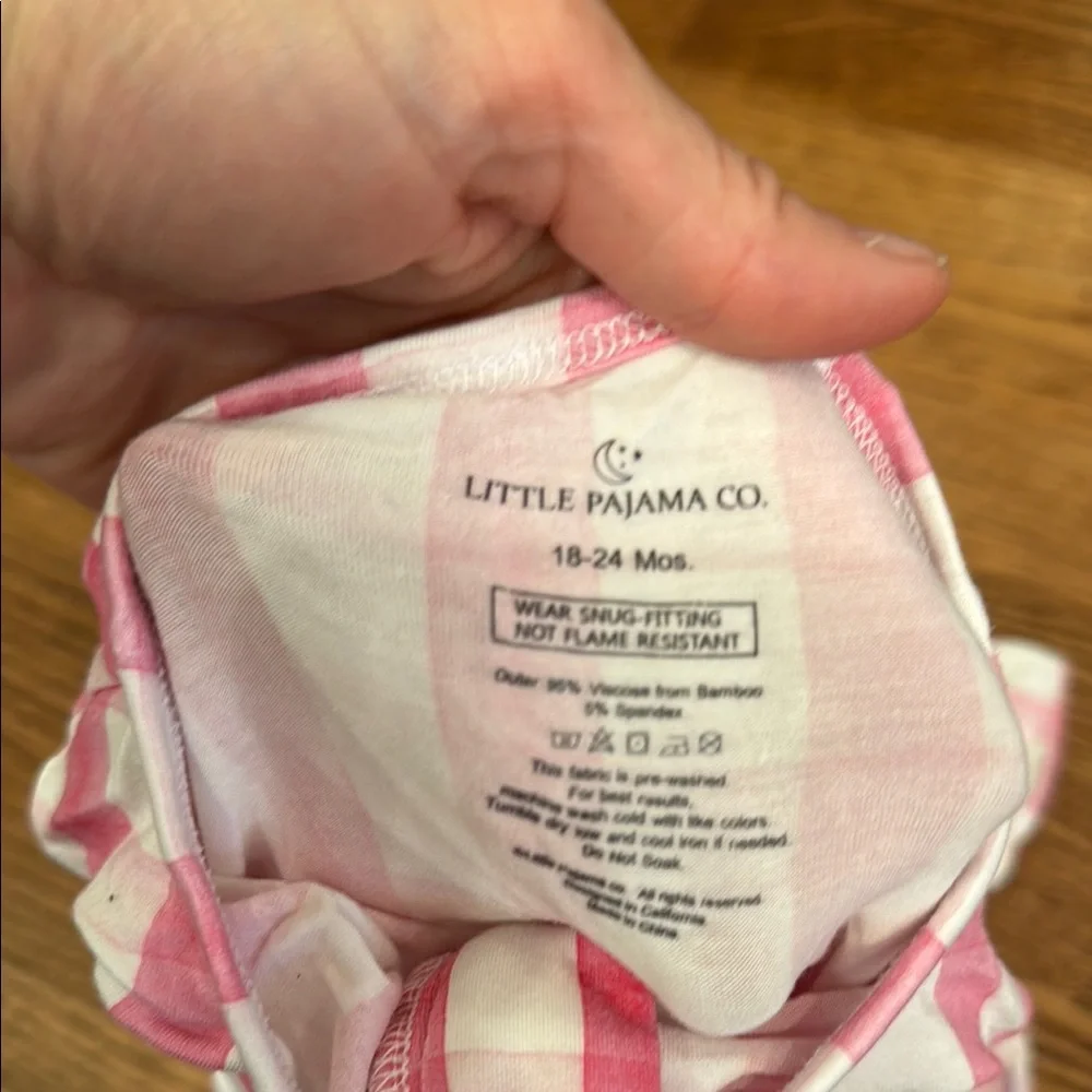Pink and White gingham Footie Pajamas