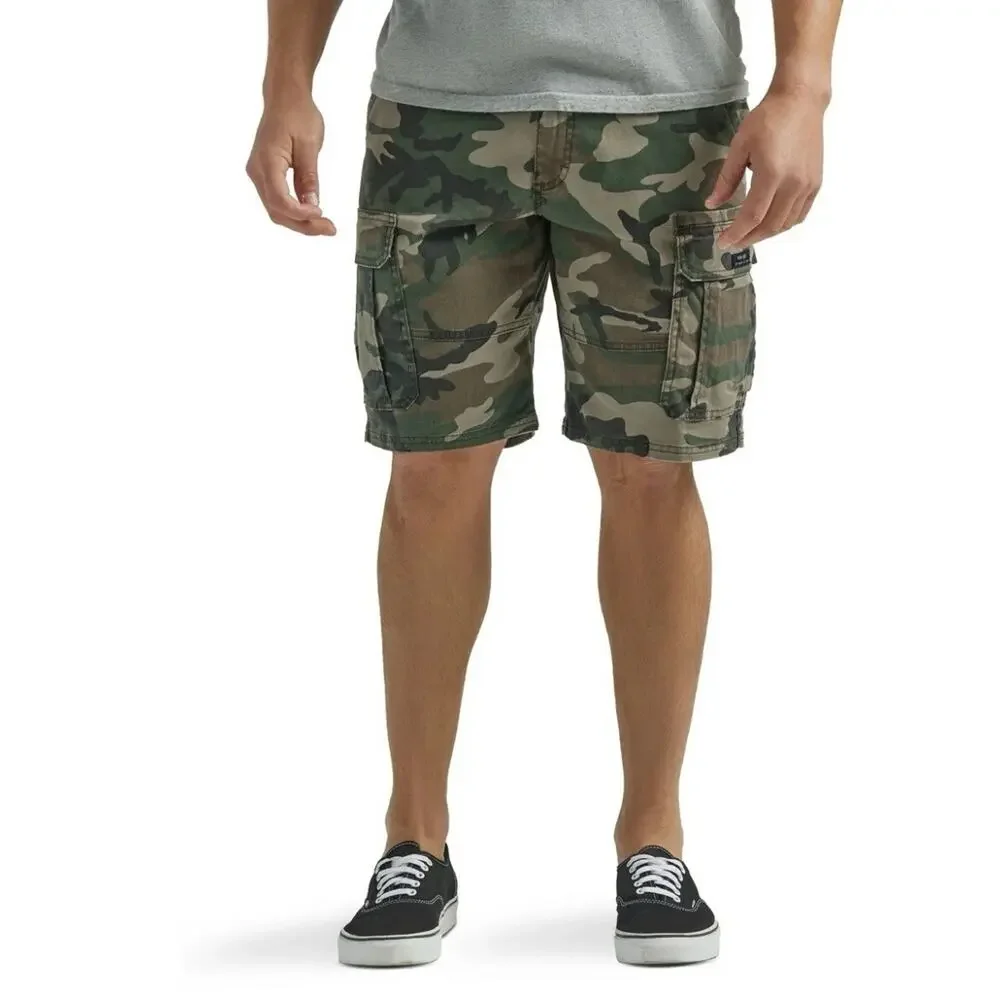 Men's Wrangler Flex Cargo Camo Shorts Relaxed Fit Tech‎ Pocket Size 48