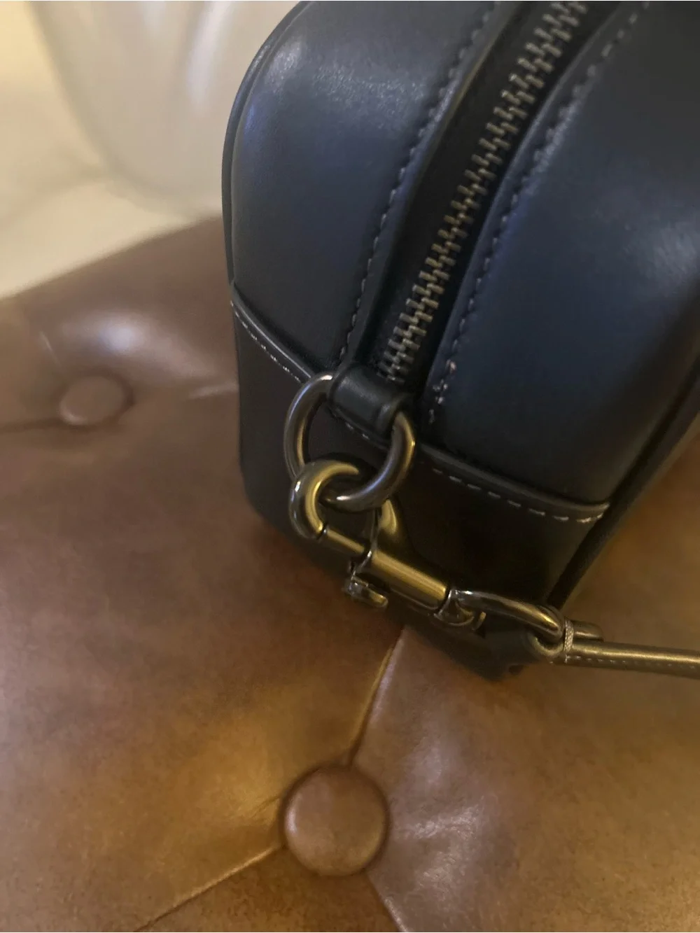 Coach Black Leather Satchel Crossbody